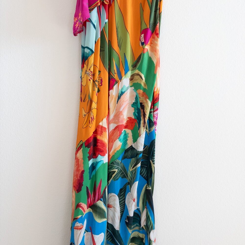 FARM Rio Mixed Flowery Ruffle One Shoulder Dress Tropical - Picture 5 of 10
